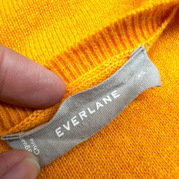 Everlane Cashmere Slim Crew Yellow Orange Sweater Size XS - Picture 8 of 9